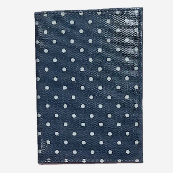 Cath Kidston London Navy Blue White Polka Dot Passport Cover NWOT - Picture 2 of 3